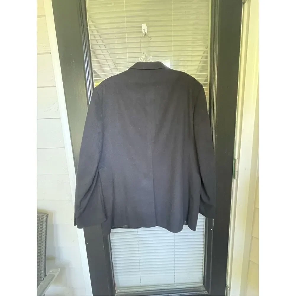 Men’s Black Wool Blend Camel Hair Sports Coat Size 44
